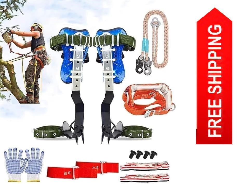 Tree Climbing Spikes Set, Adjustable Tree Climbing Gear Tree Climbing Tool with