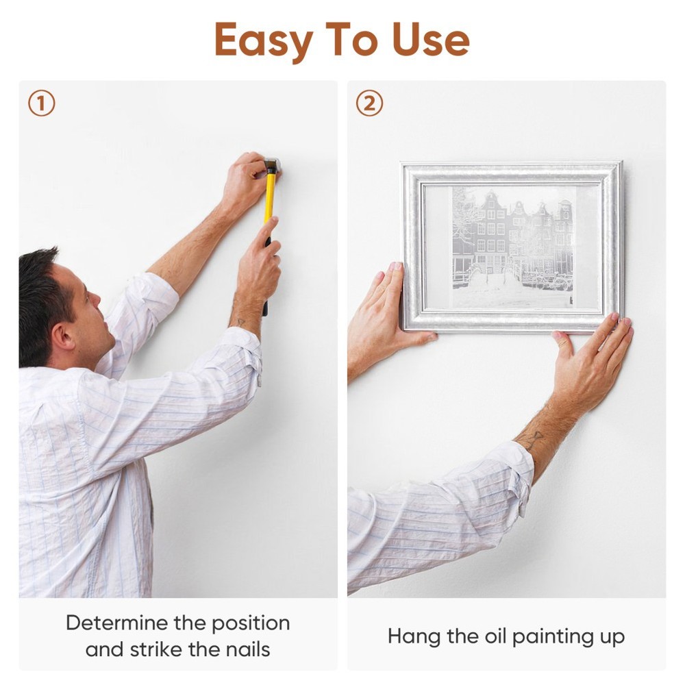 100 Pcs Plastic Iron Frame Hooks Painting Photo Frame Hooks Seamless Wall Nails
