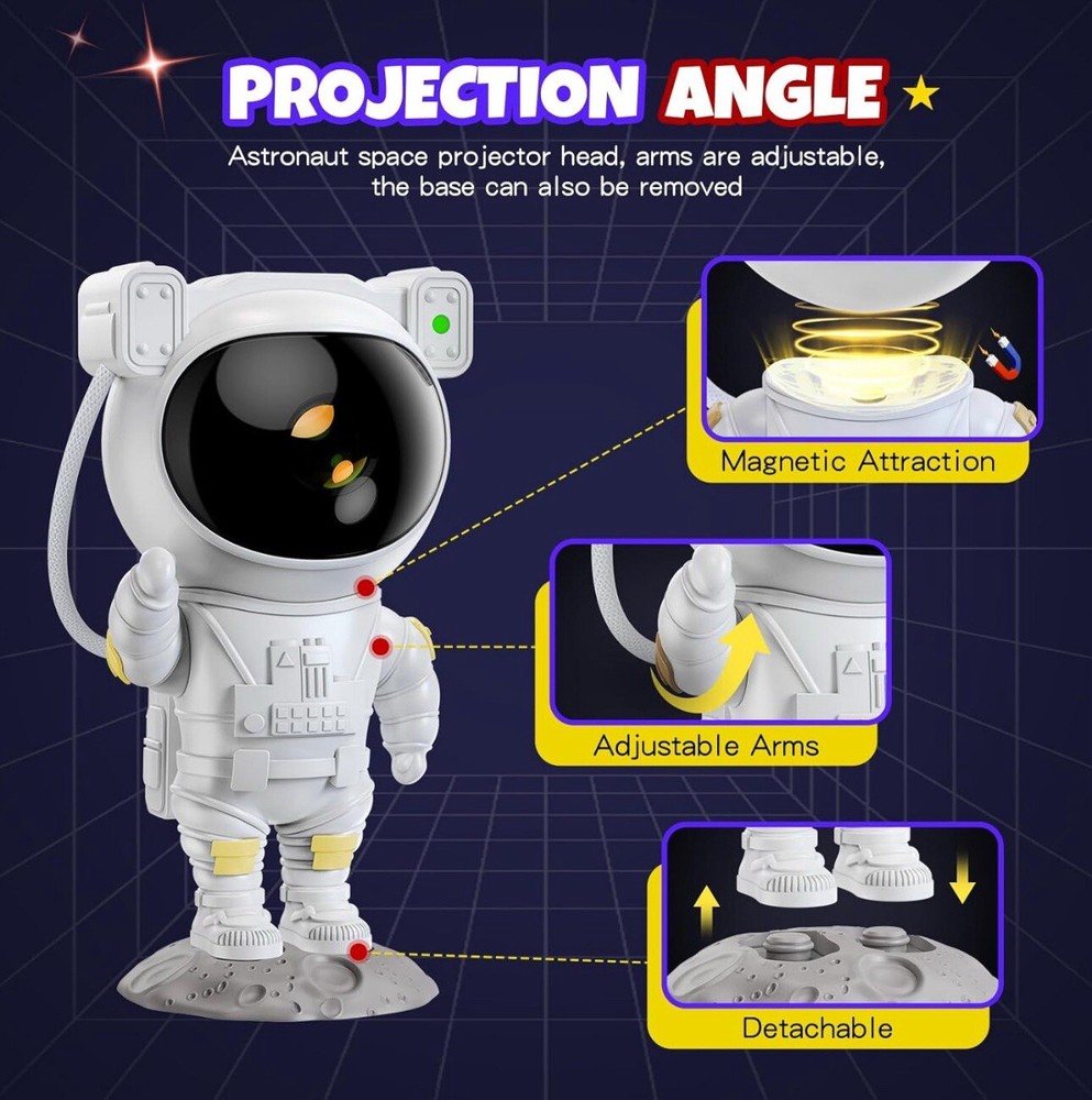 Astronaut Star Galaxy Projector Space Night Light Nebula Ceiling Timer Remote