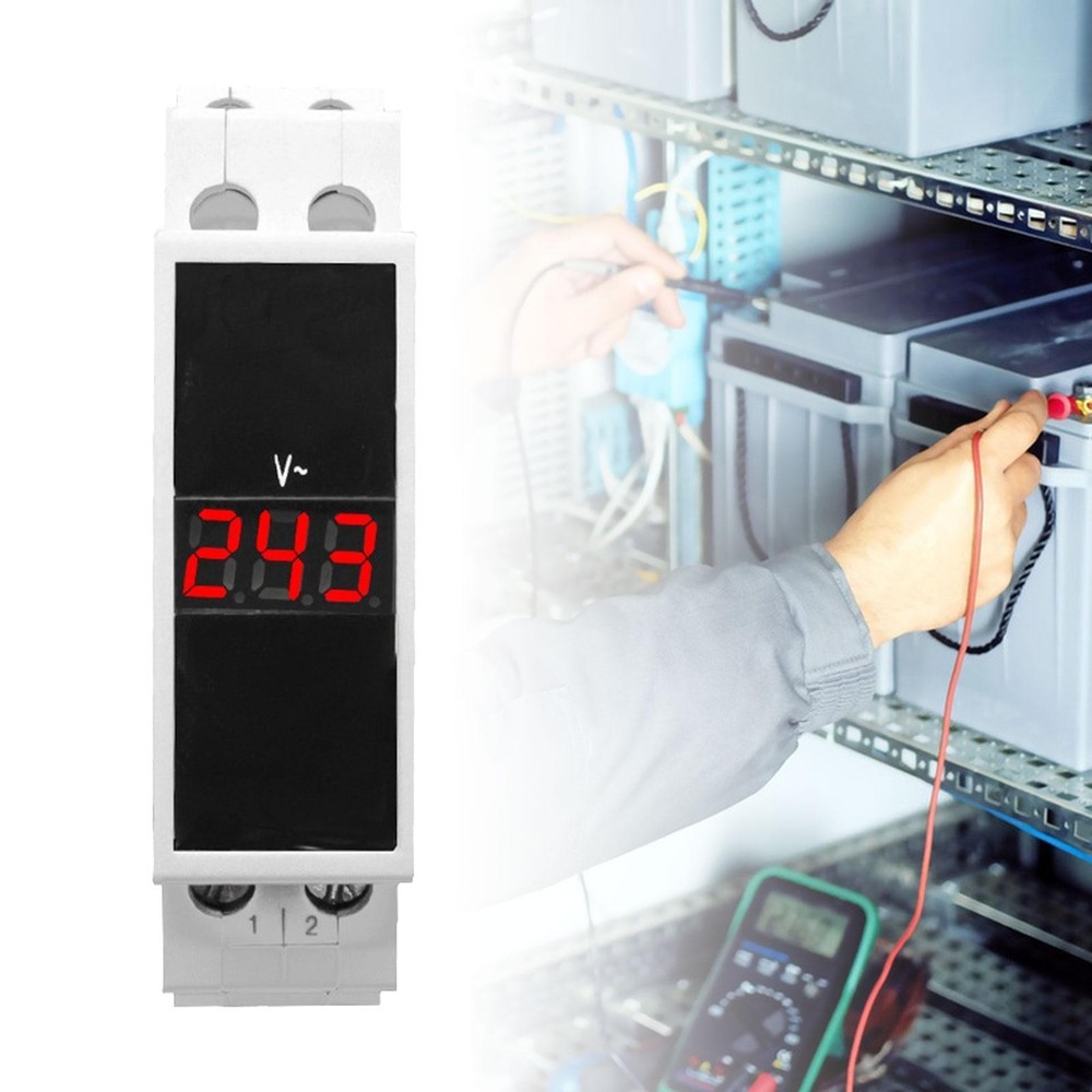 Din Rail Digital Display Voltmeter Single Phase Voltage