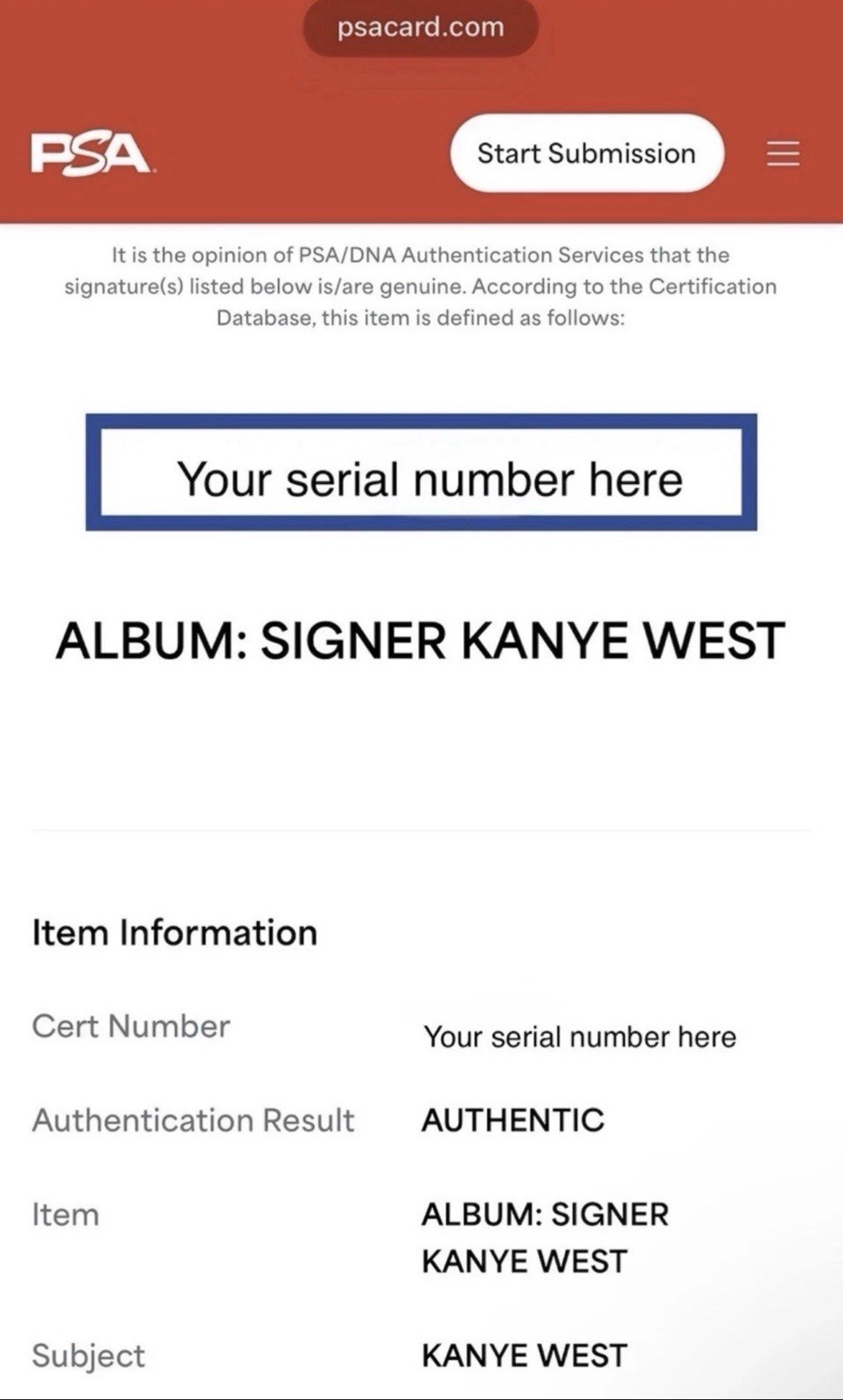 Kanye West Autographed PSA/DNA College Dropout CD Album