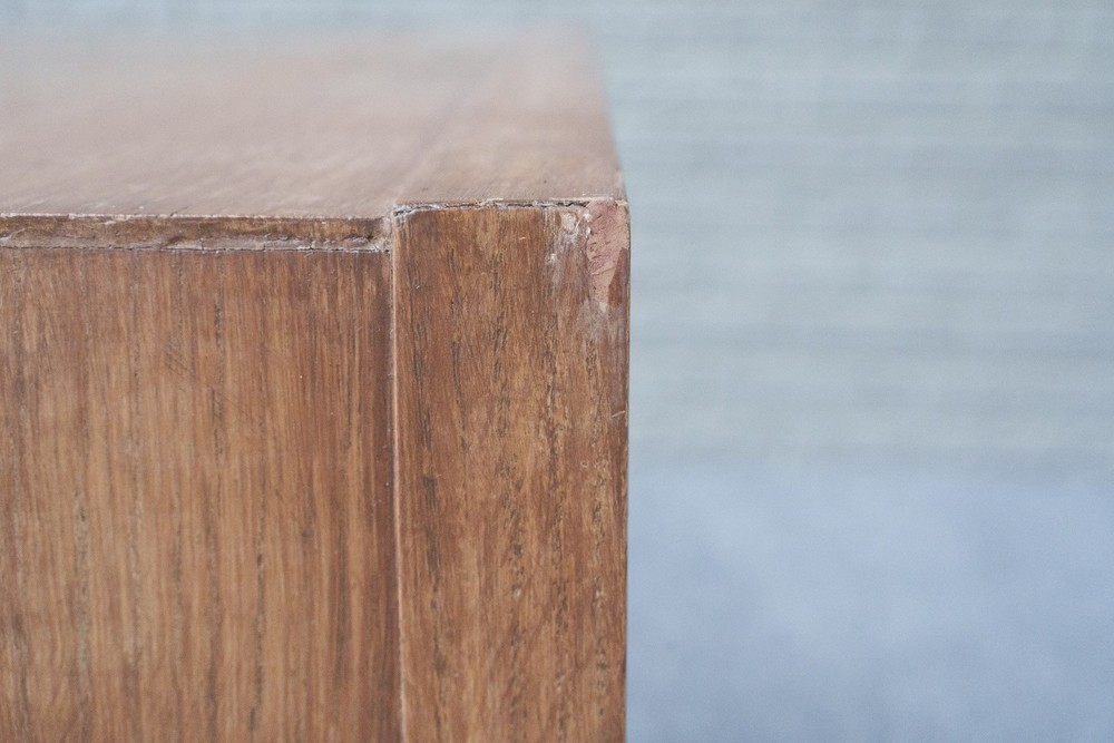 Mid Century Modern Oak Two Tier End Table