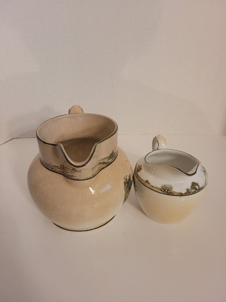Ridgways Old England Ware Coaching Days Pitcher and Creamer
