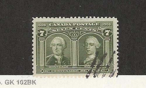 Canada, Postage Stamp, #100 Used, 1908 Quebec, JFZ