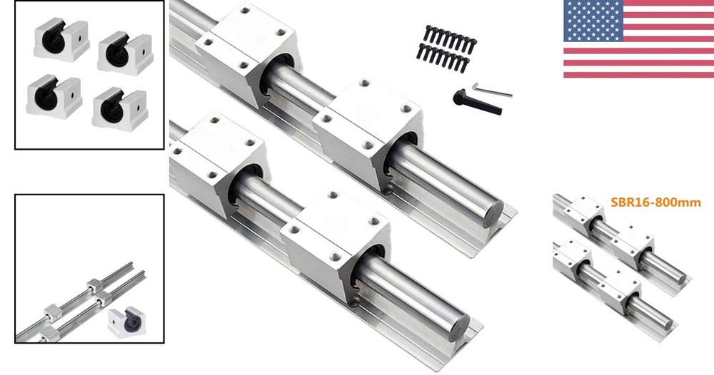 2Pcs Linear Rail 31.5 Inch & 4 Slide Bearing Blocks - Versatile for DIY Projects
