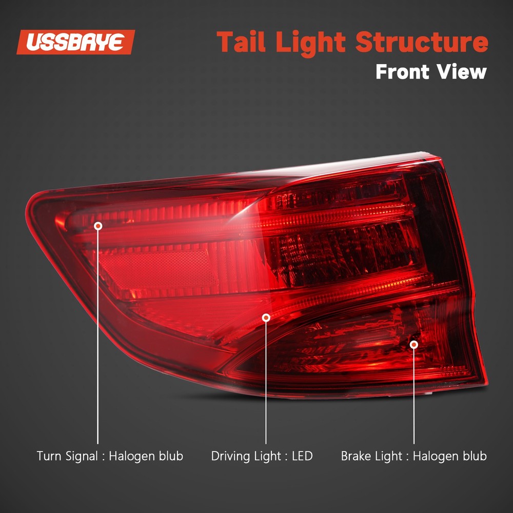 For 2014-2020 Acura Mdx Halogen Tail Light with Bulb Left Driver Side