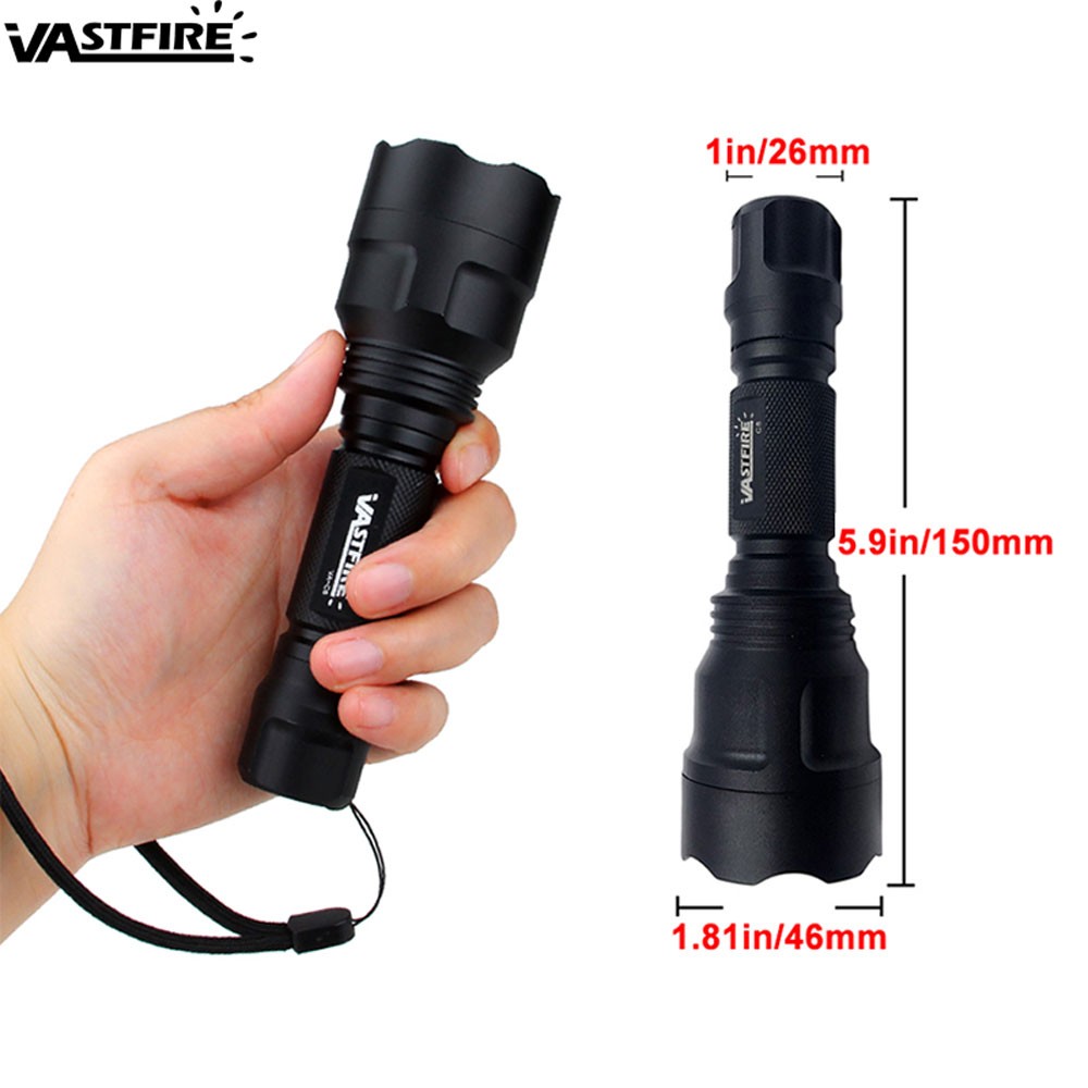 LED Flashlight Torch Rechargeable Night Light Hunting Scope Mount