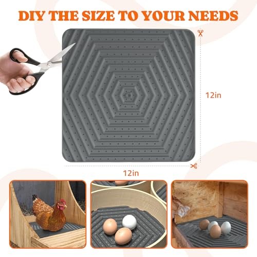 Chicken Nesting Box Liners: Washable Nesting Pads for Laying Grey - 10Pack