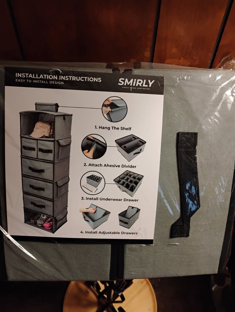 Smirly Hanging Closet Organizer $15