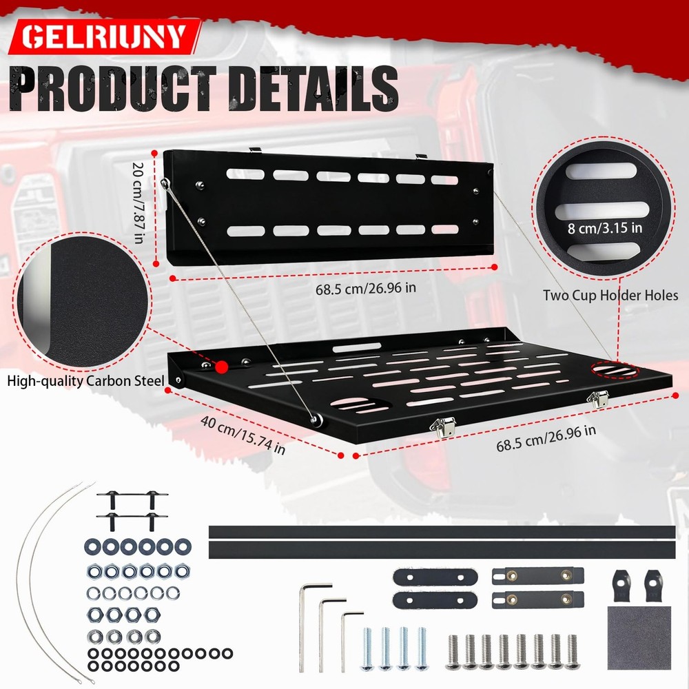2026 Upgrade Tailgate Table for Ford Bronco 2021-2025, Foldable Molle Panel S...