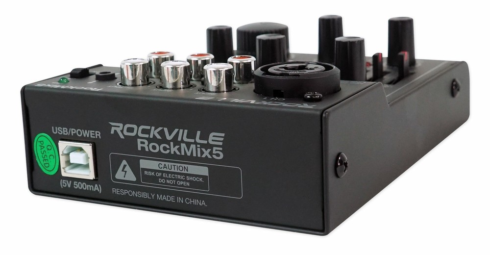 Rockville RockMix 5 USB Computer Recording Interface Mixer w/Bluetooth, Echo, EQ
