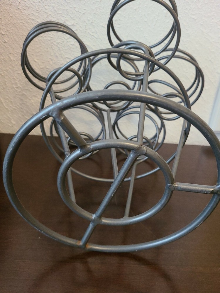 6 Bottle Wire Metal Wine Rack Tabletop Kitchen Wine Accessory 13" x 12"