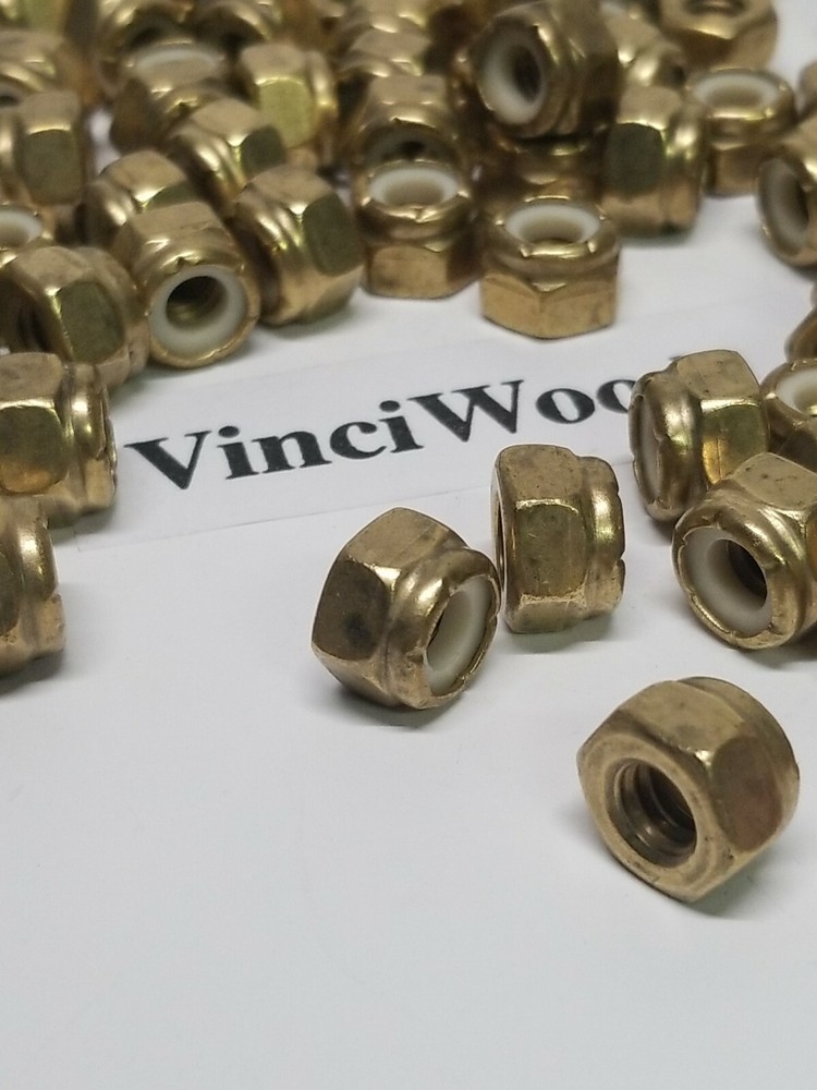1/4-20 Brass Nylon Insert Lock Nut, Solid Brass W/ Nylon Quantity (25) pieces.