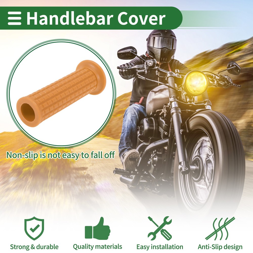 Motorcycle Knobs 1" 25mm Handlebar Cover TPU Brown Yellow