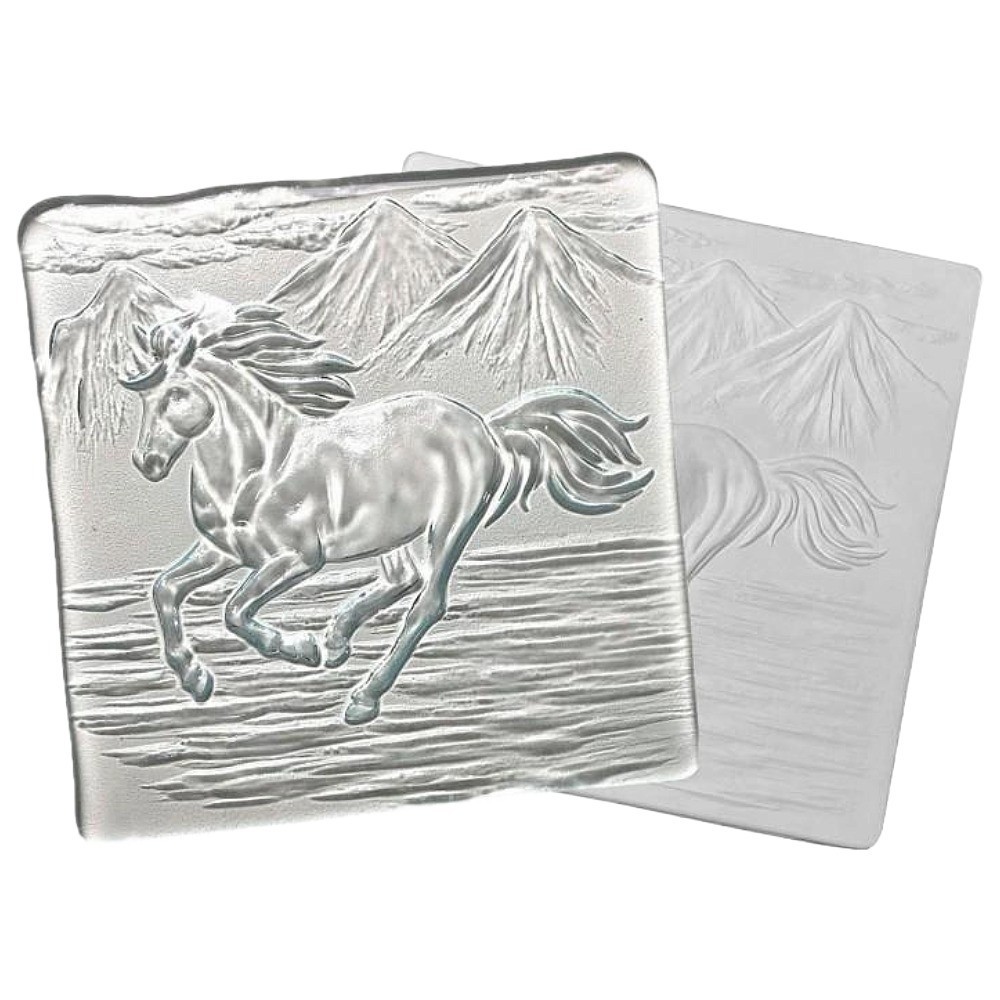 7"SQ.-Deep .5" Horse Texture Mold Glass Fusing