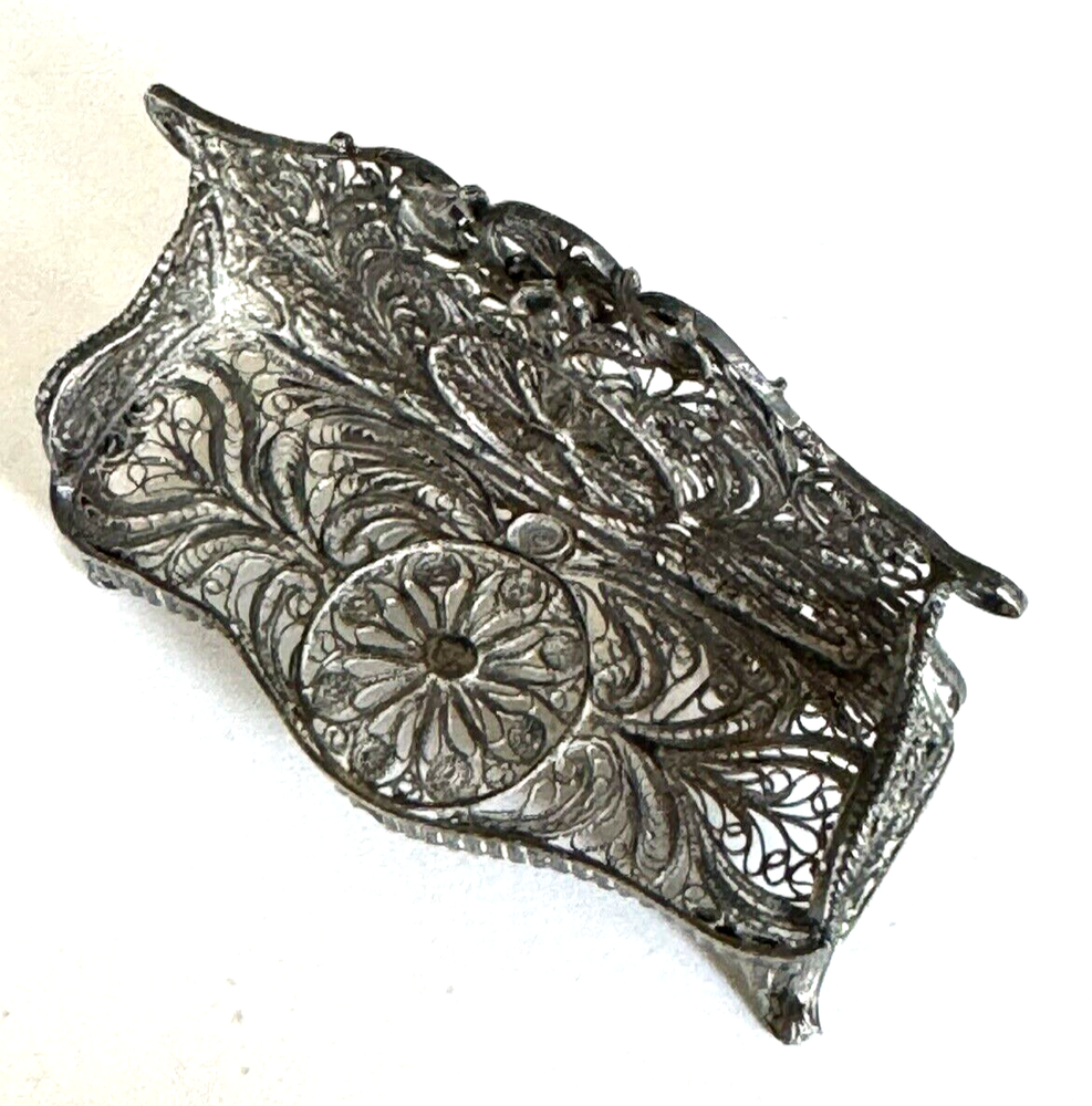 Vintage Miniature Filigree Silver Dollhouse Couch