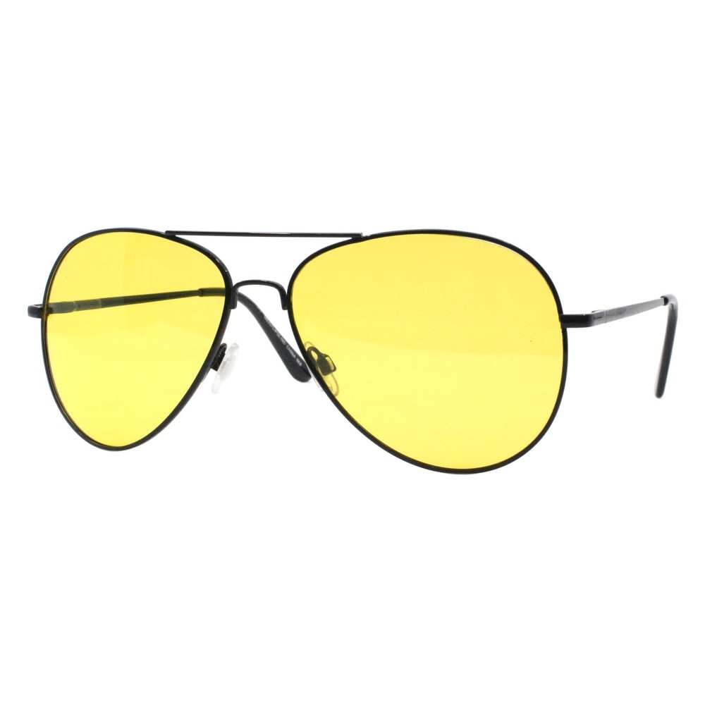 Polarized Yellow Lens Pilot Sunglasses Metal Spring Hinge UV400