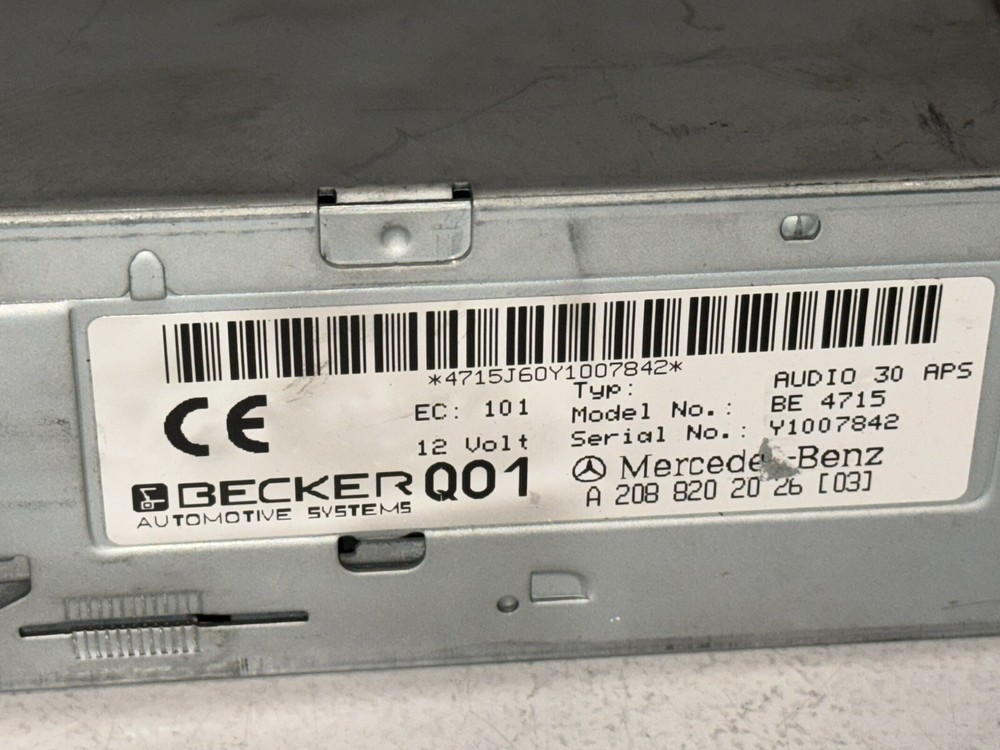 Genuine Mercedes APS 30 Navigation CD Radio BE4715 With Radio Code