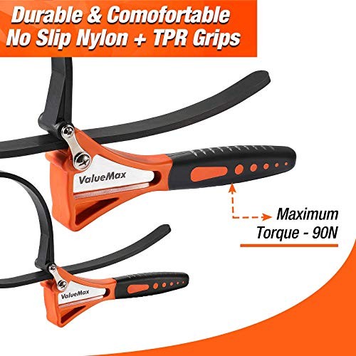 2-piece Rubber Strap Wrench Set, Adjustable Straps with Max Diameter 4"