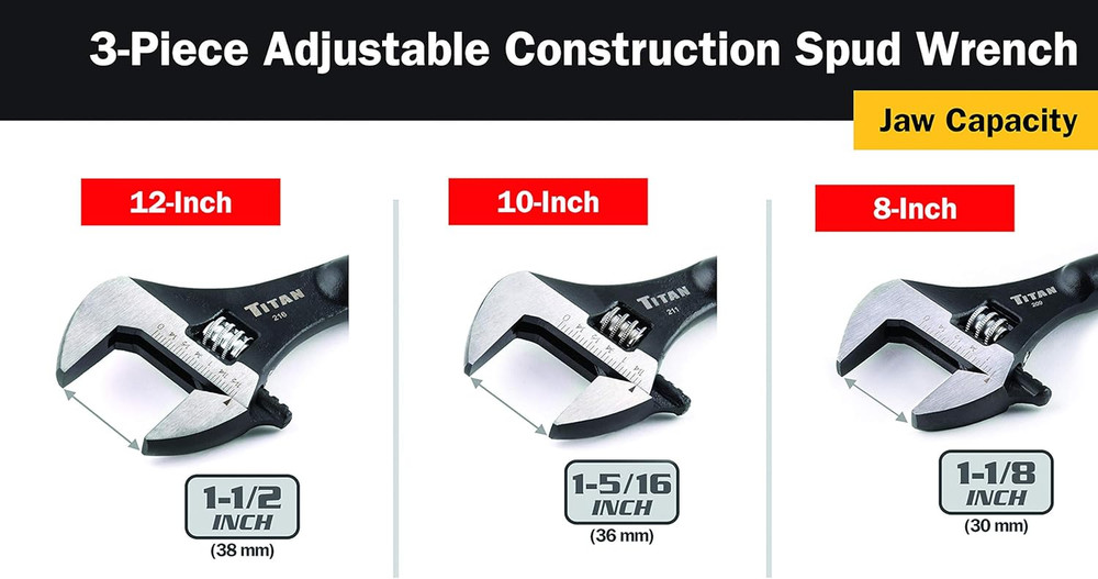 223 Adjustable Construction Spud Wrench, 3-Pc Set