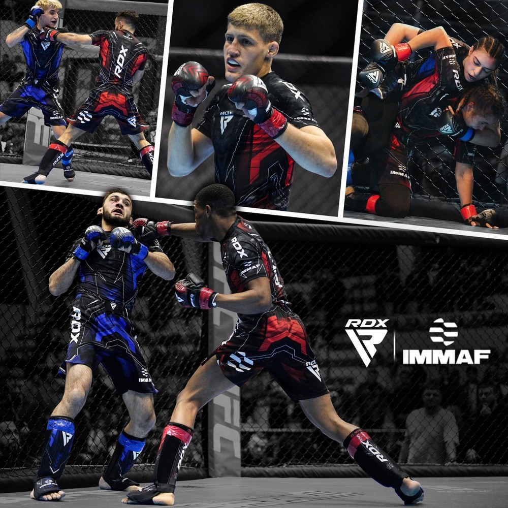 RDX IMMAF Approved Shooter Grappling Gloves Maya Hide Leather