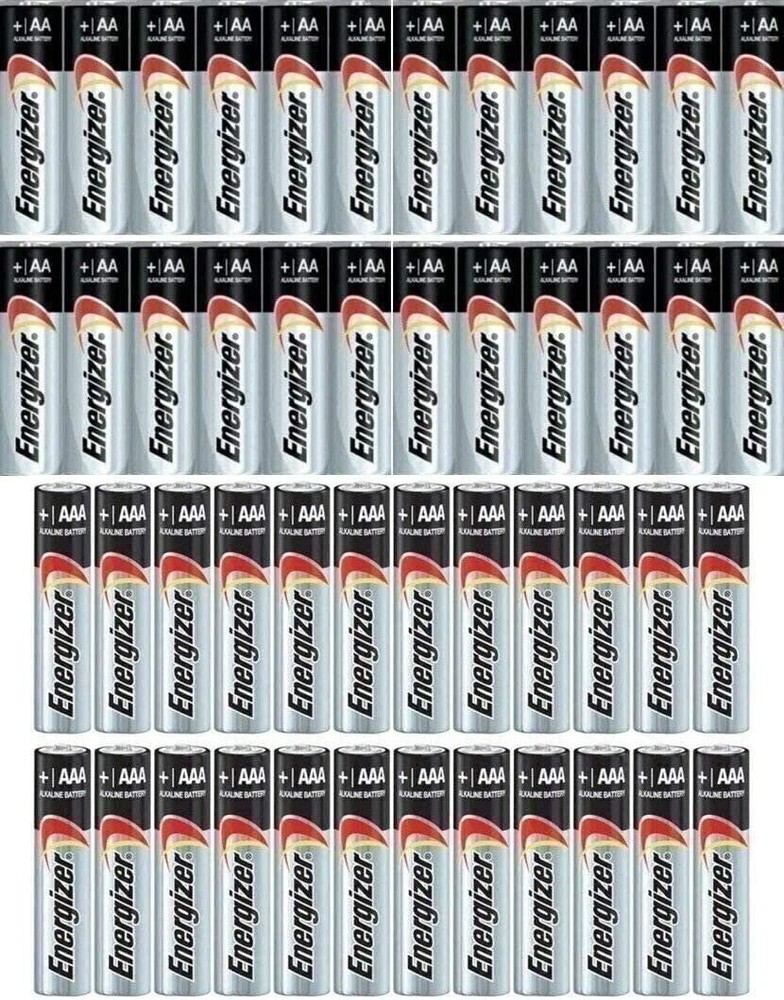 Combo 24x AA + 24x AAA Energizer Max Alkaline E91/E92 Batteries Made in USA...