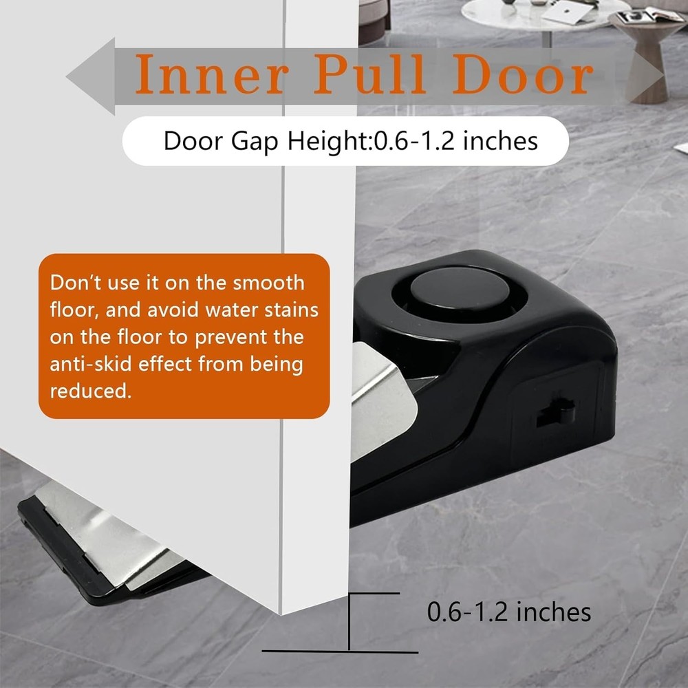 Adjustable Sensitivity Door Stop Alarm - 2 Pack Security for Apartments & Hotels