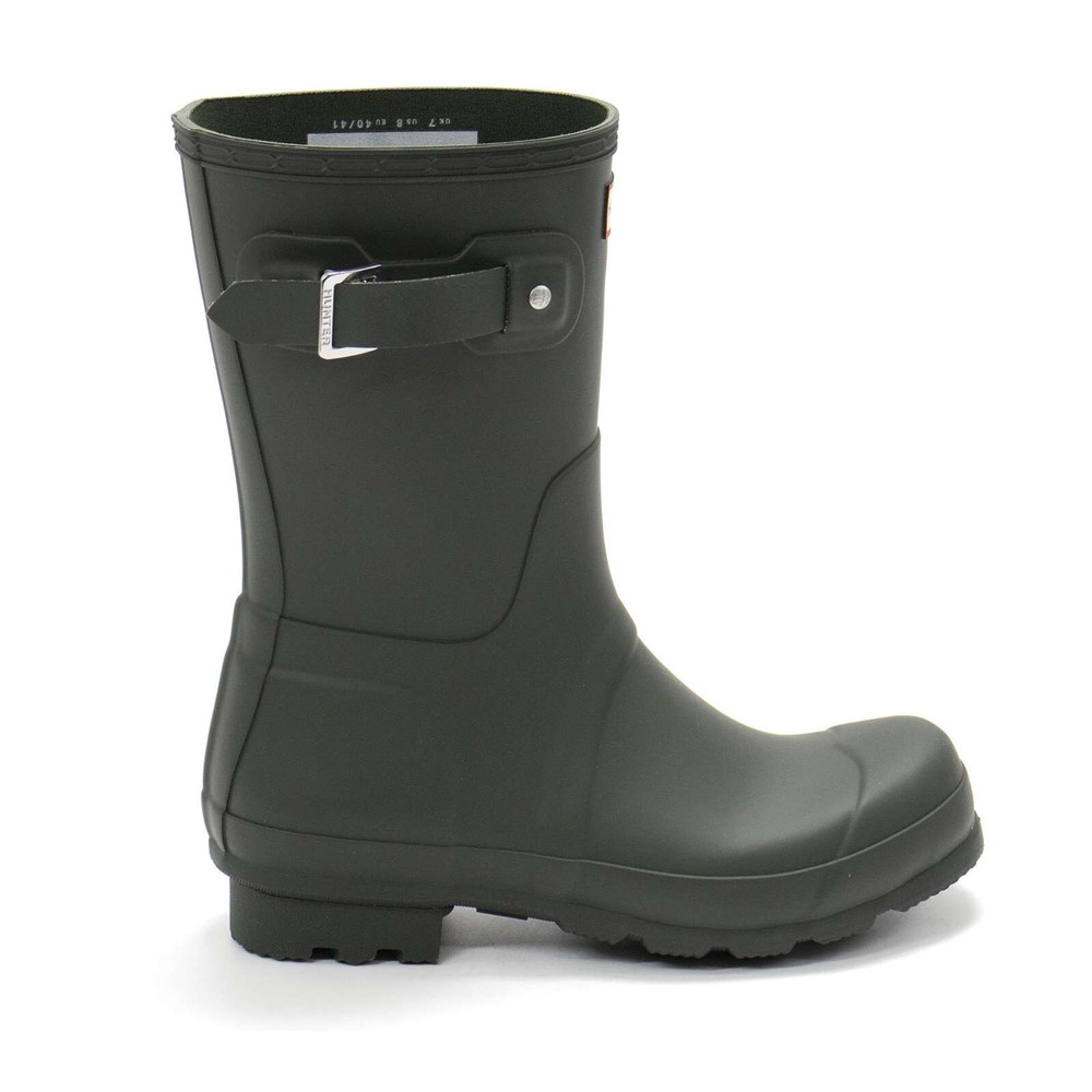 Mens Hunter Original Short Waterproof Rain Boots - Dark Olive