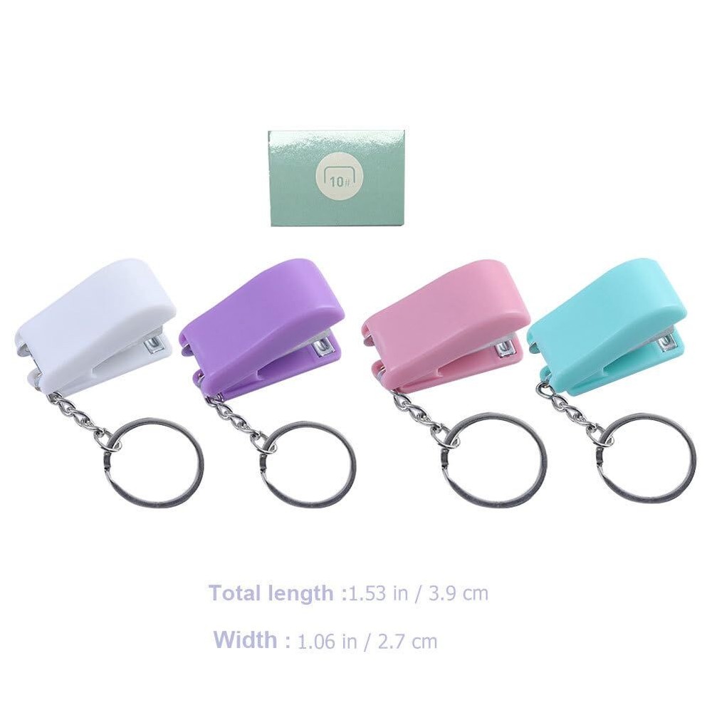 Heavy Duty Keychain 5 Pieces Mini Stapler Tiny Office Stapler Small Keychain ...