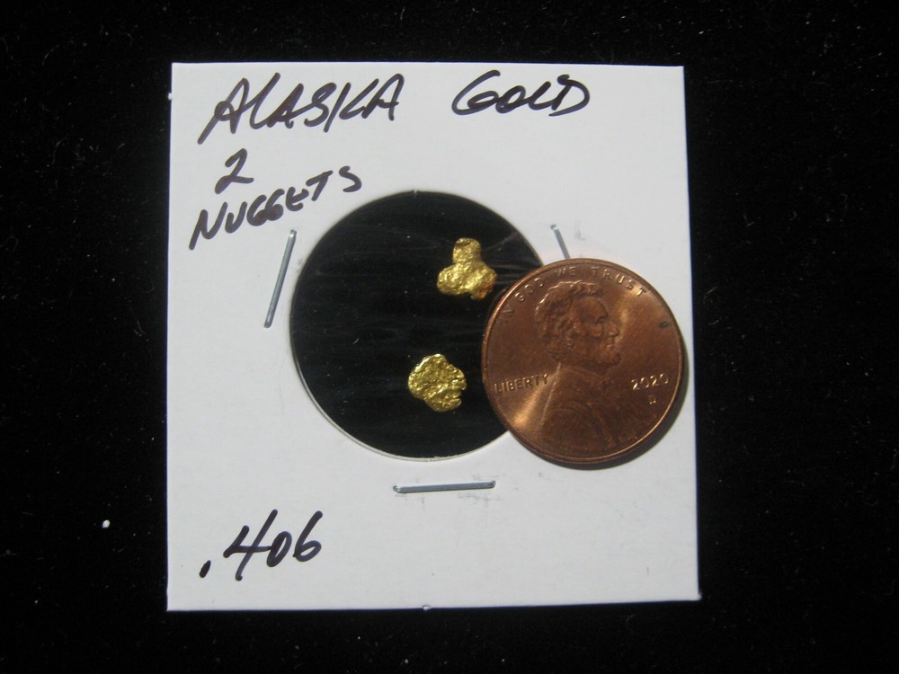 ALASKA GOLD .406 GRAM  2 NUGGETS