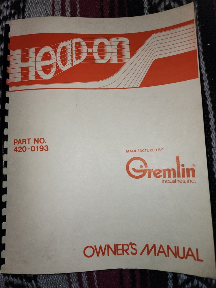 Head On Arcade Manual Gremlin
