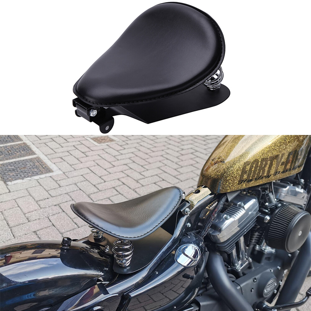 Motorcycle Spring Solo Seat With Base Bracket Saddle For Bobber Chopper Custom