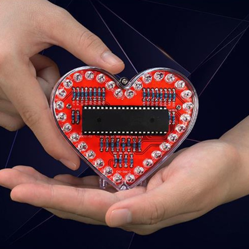 Heart Shaped RGBs LED Solder Project Kit for Electronics Learning for Student