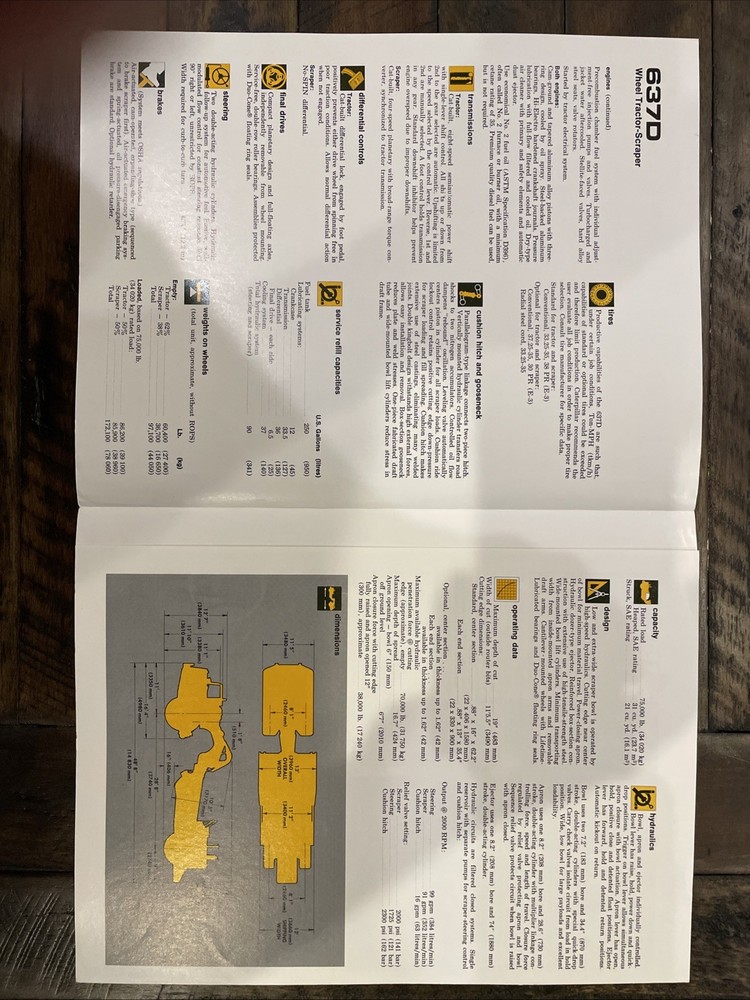 Caterpillar 637D Wheel Tractor-Scraper Brochure ‘75
