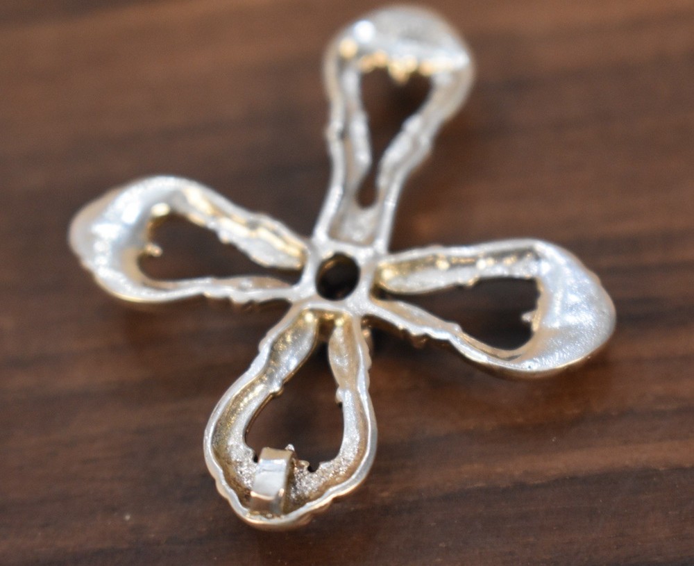 Vintage Gorham Sterling Silver Cross with Garnet
