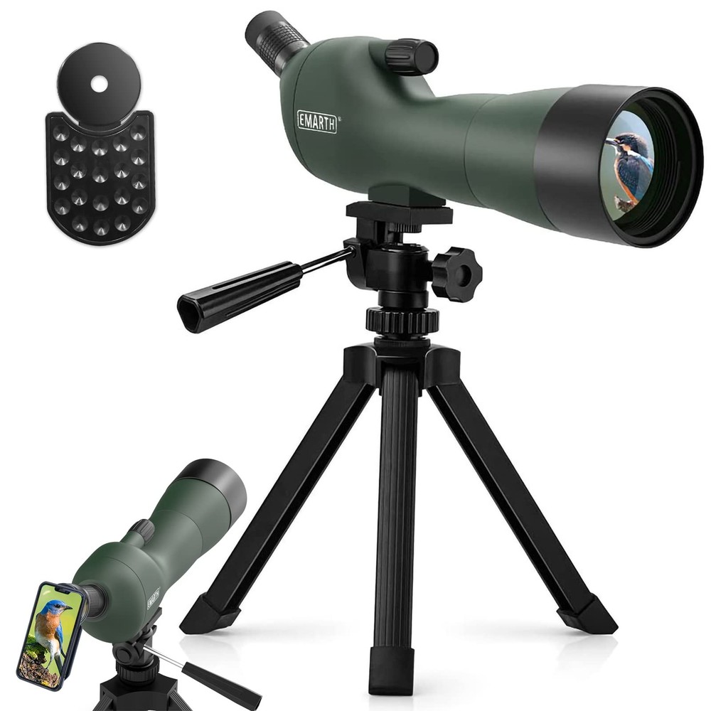 Emarth 20-60x60 Angled Spotting Scope for Target Shooting, Green