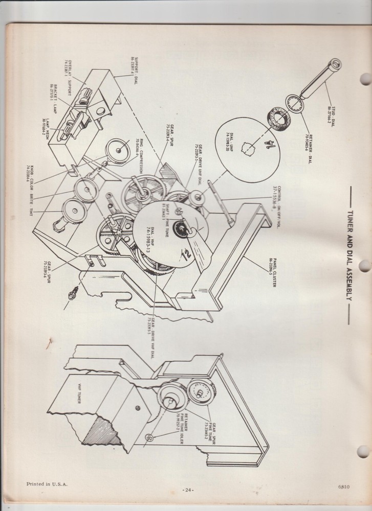 VINTAGE SYLVANIA Technical Service Data Supplement D08-4 Chassis - Complete