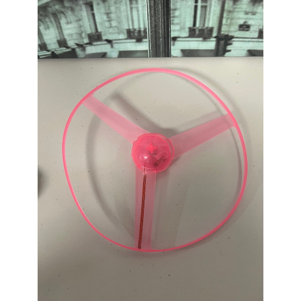 3 Pack LED Pull String Flying Disc Toy No Battery Hand Launch Flying Saucer