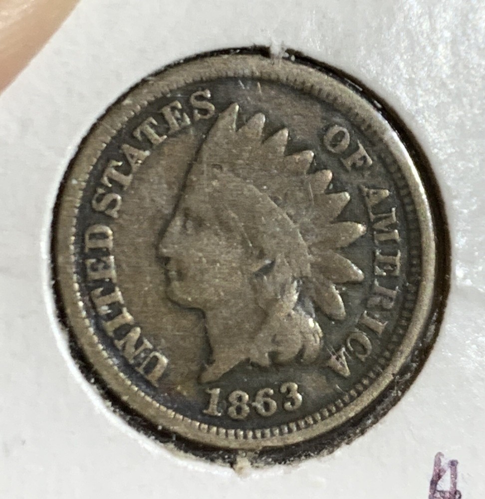 1863 US INDIAN HEAD PENNY VF