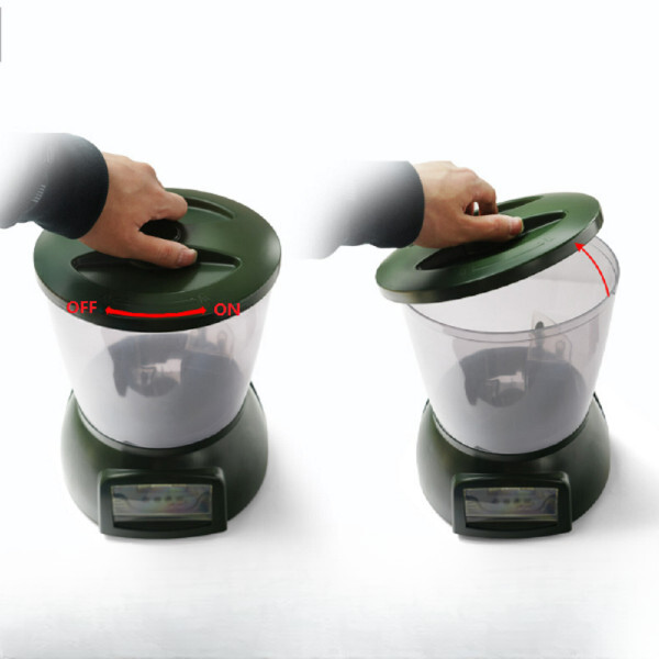 LCD Display Timer Quantitative Feeder Fish Pond Automatic Feeding Machine