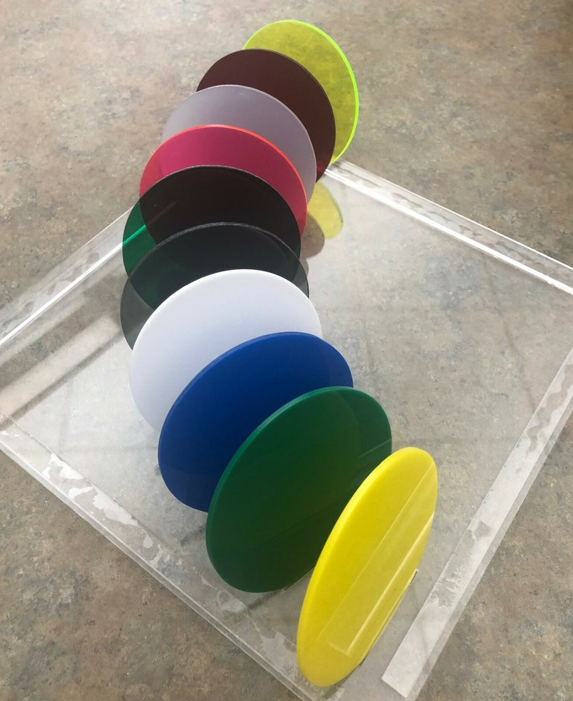 FLUORESCENT Acrylic Plexiglass 1/8" Plastic Sheet Circle Diameter