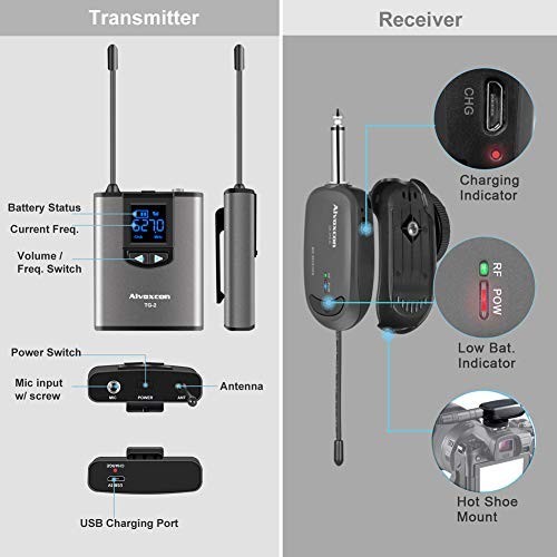 Dual Channel Wireless Lavalier Microphone System - Volume Control for iPhone, DS