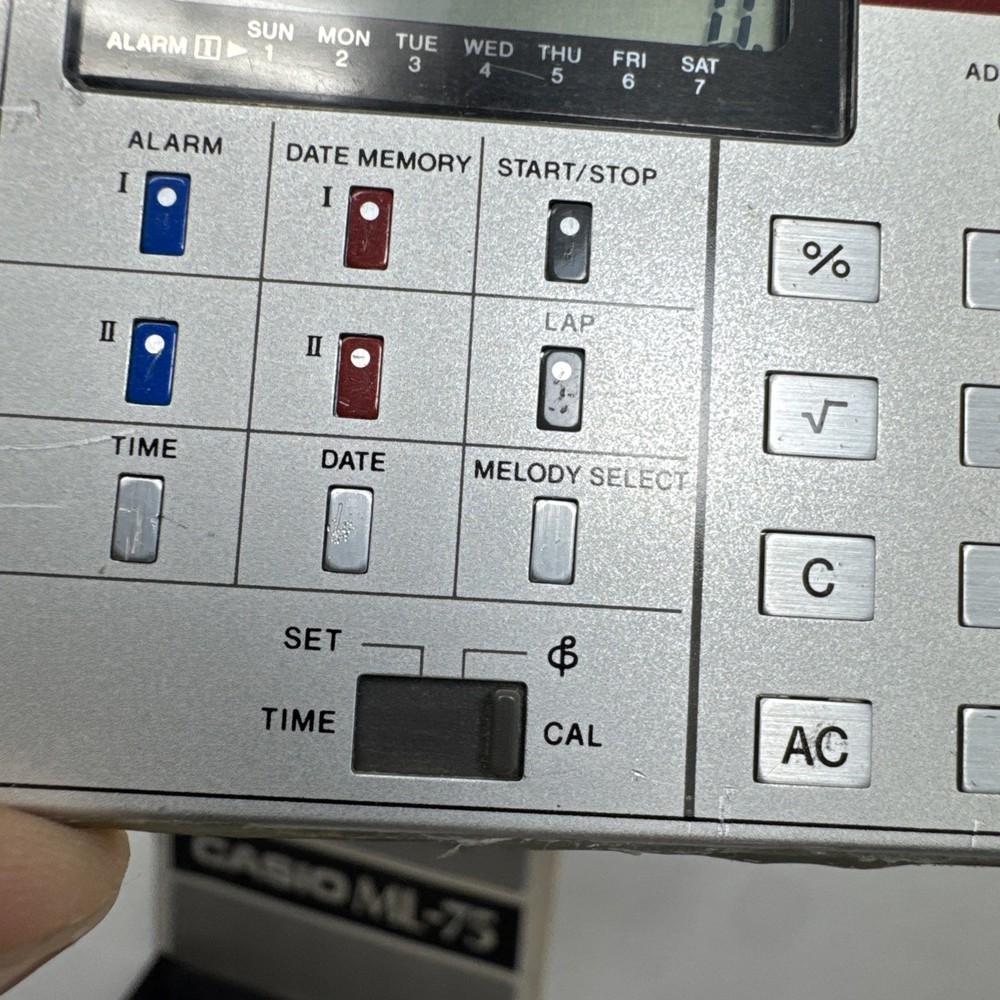 casio ml-75 calculator w/ Manual + Case + Batteries TESTED