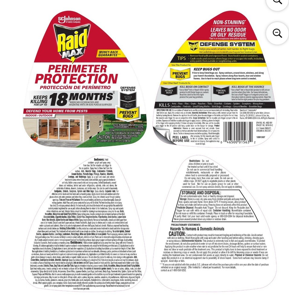 Raid Max Defend Perimeter Protection 30 fl oz Auto Trigger ( 4 pc ) bulk sale