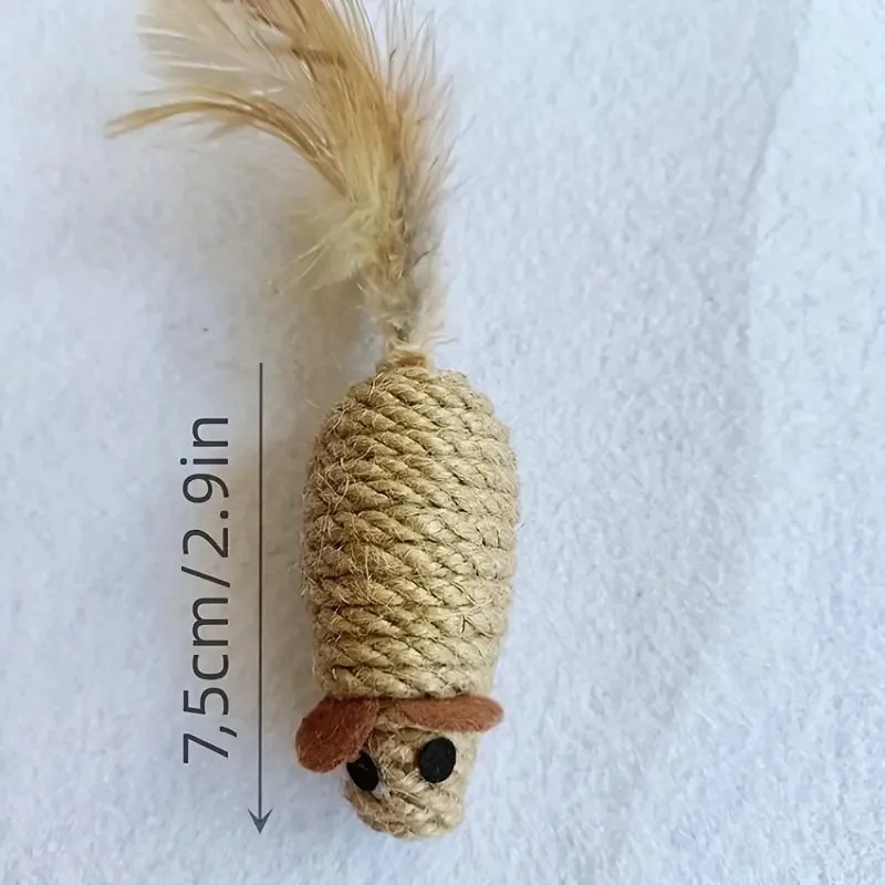 Sisal False Mouse Cat Toy Mouse Teasing Bite Resistance Stuffed Toy Interactive