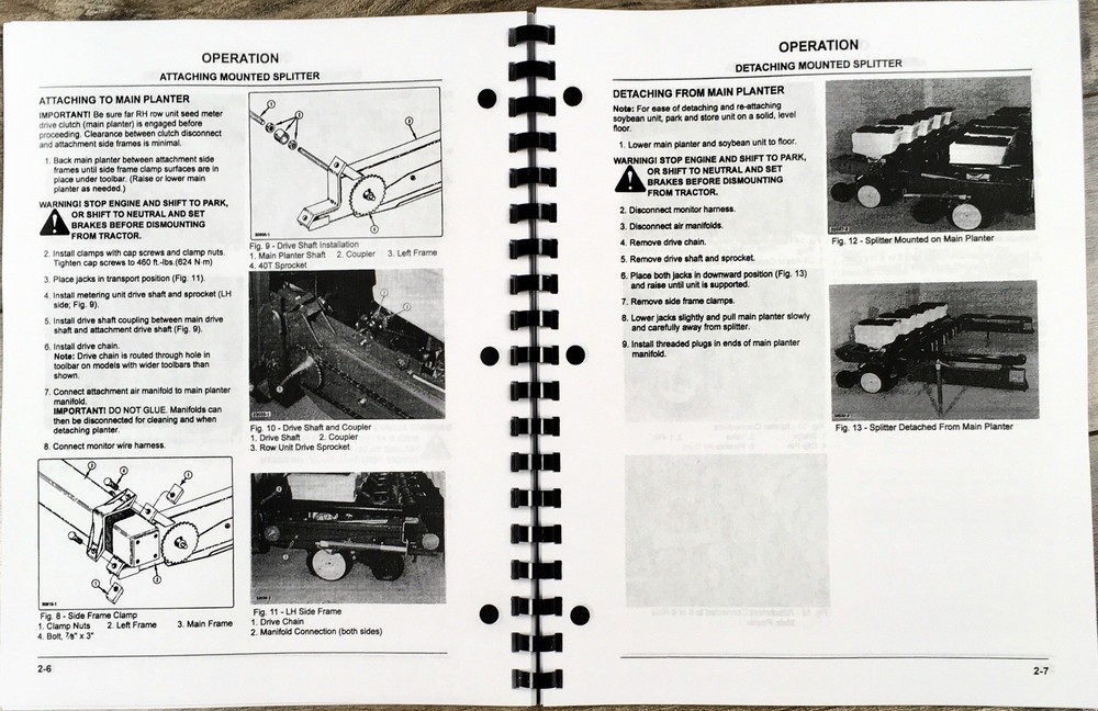 White 6100 Single Frame Planter 6900 Mounted Attachments Operators Manual Owners