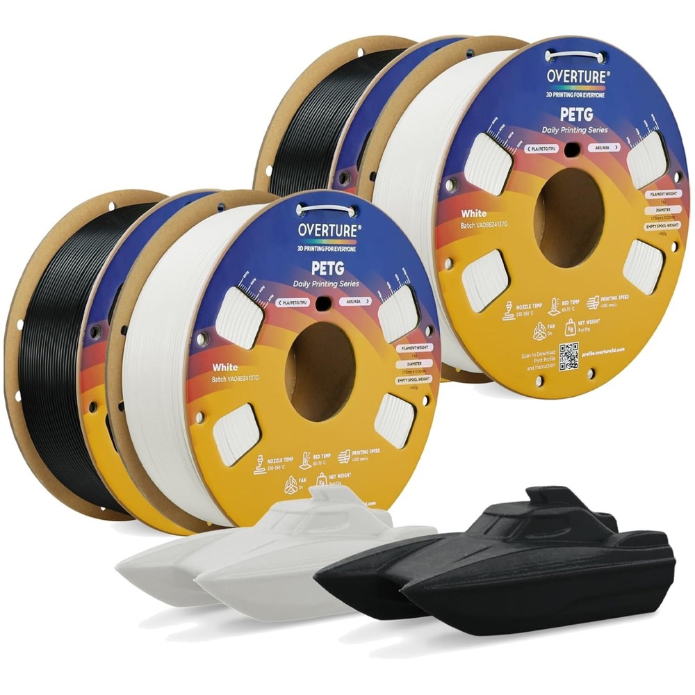 PETG Filament Bundle, 4 Pack, Dimensional Accuracy