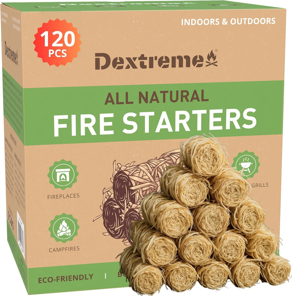 Fire Starter 120 PCS Natural Fire Starters for Campfire, Charcoal Starter, Firep