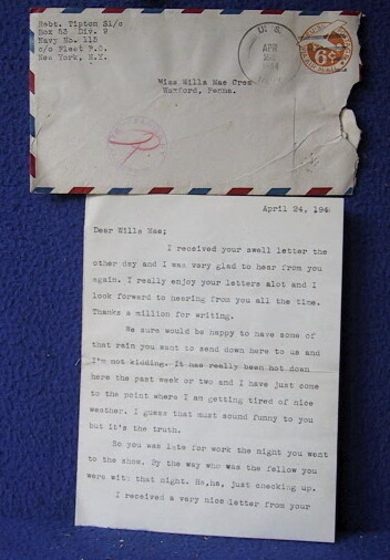 Three World War II Letters from Navy Man - Robert Pittman