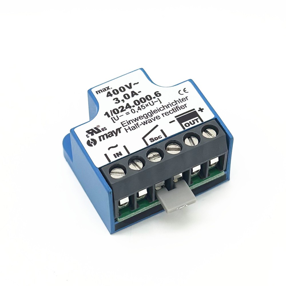 FOR mayr Einweggleichrichter 1/024.000.6 400VAC 3,0A- half-wave rectifier module
